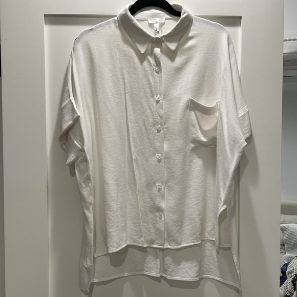 Leith oversized short sleeve button down blouse - Picture 1 of 6